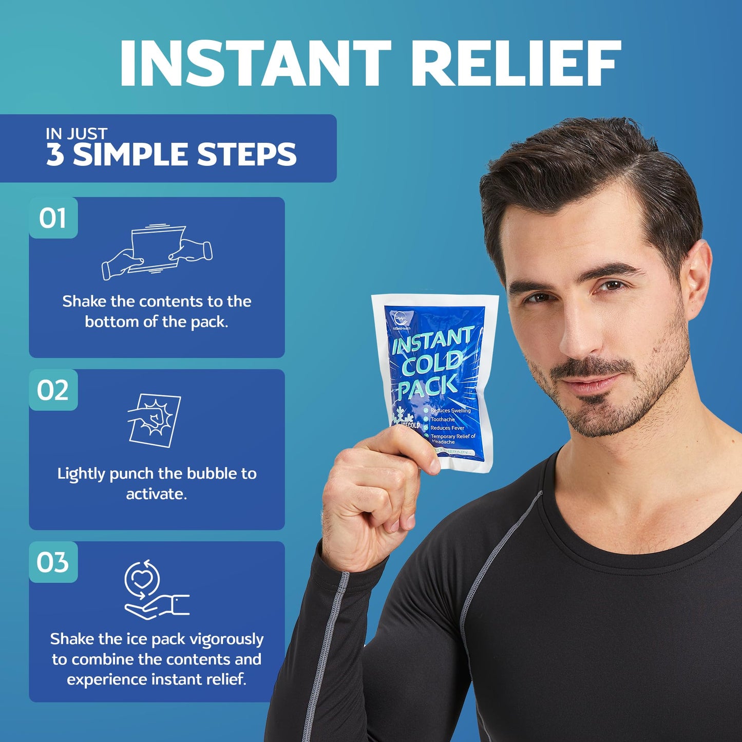 Single-use cold pack for sports injury relief