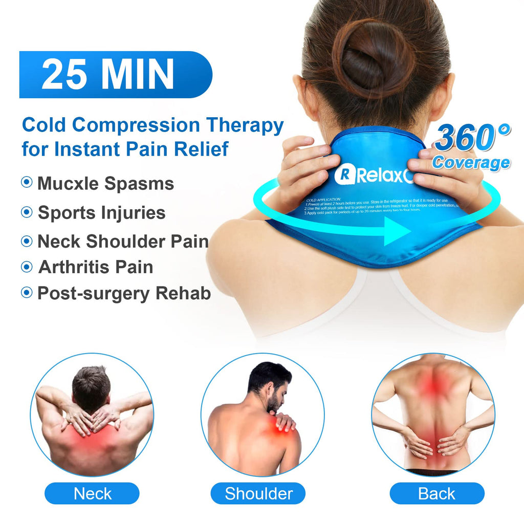 RelaxCoo gel ice pack showing plush fabric side for comfort
