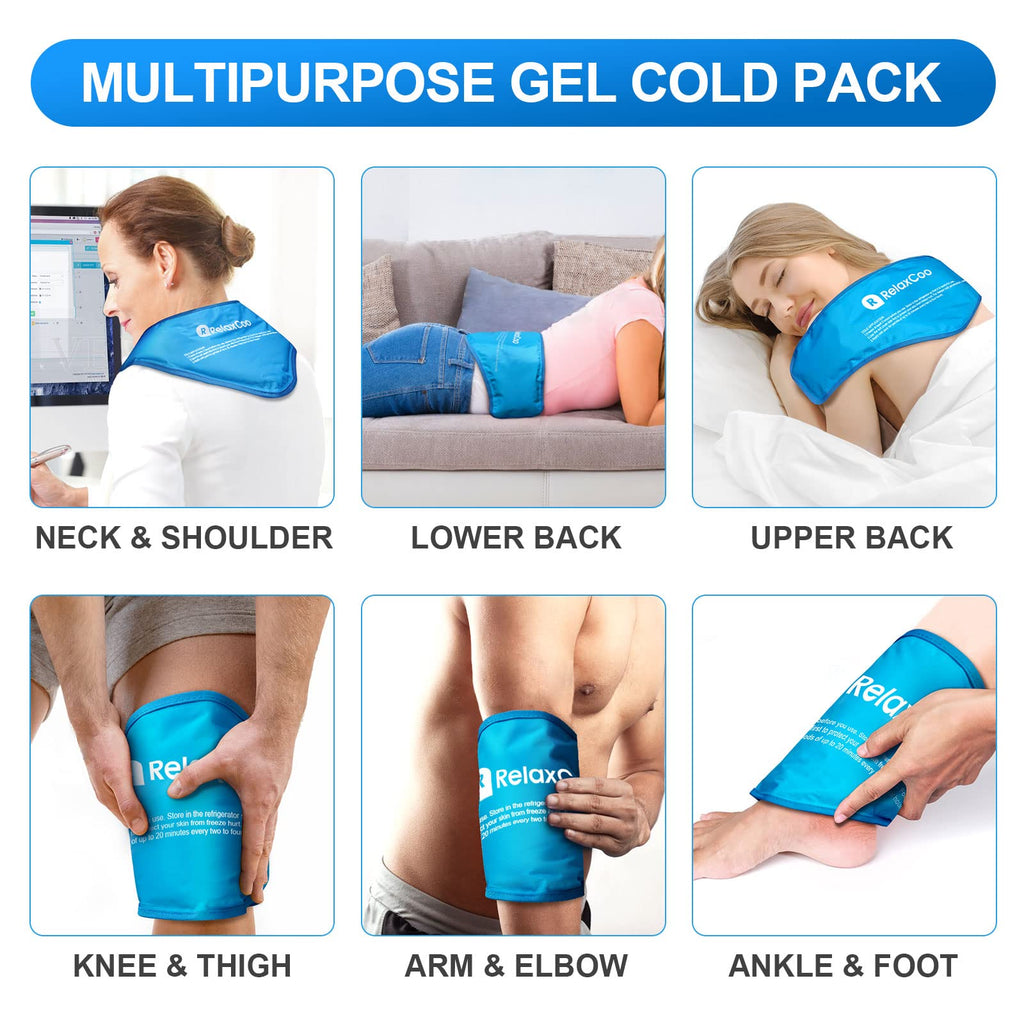 RelaxCoo neck and shoulder wrap showing ergonomic fit