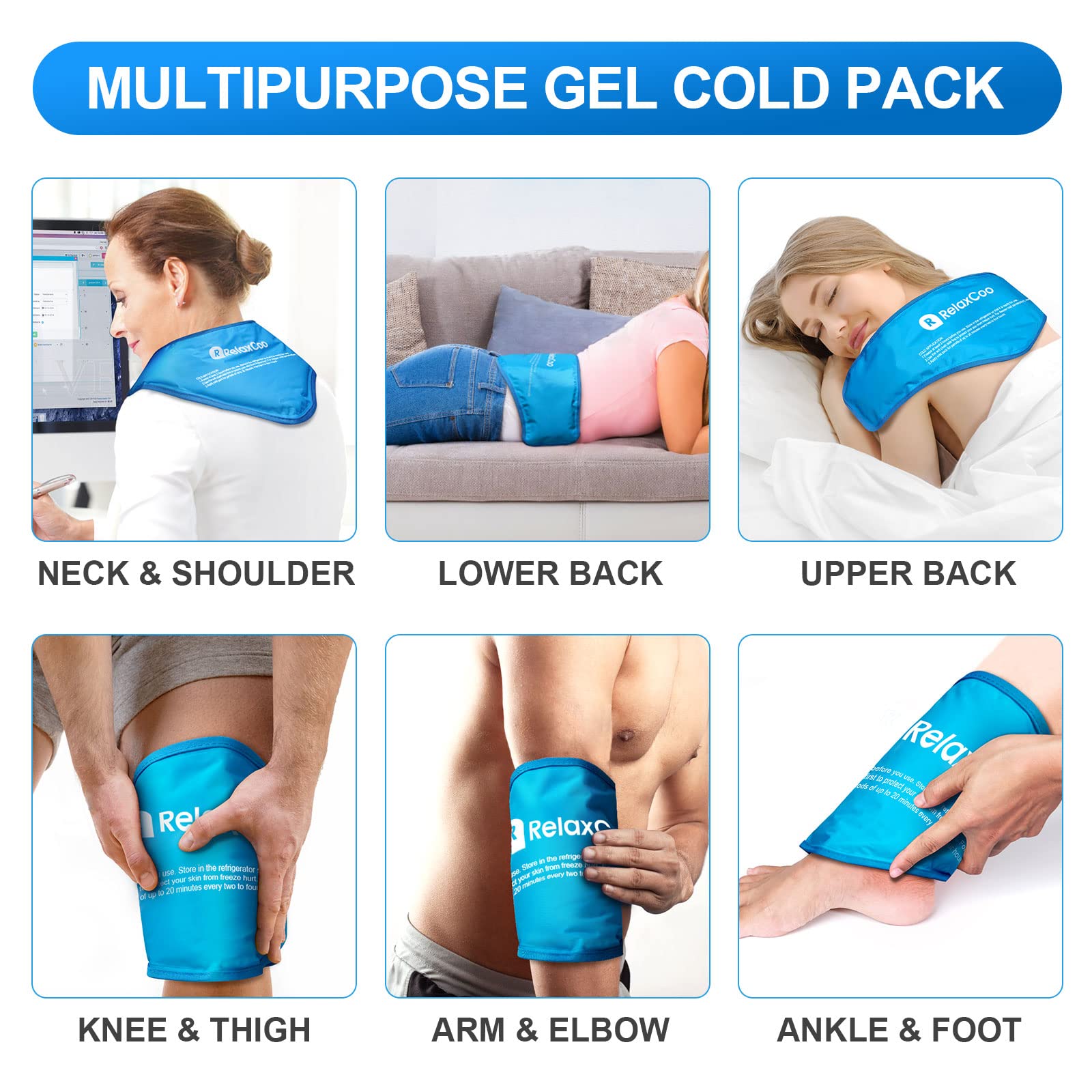 RelaxCoo neck and shoulder wrap showing ergonomic fit