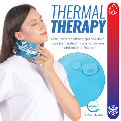 Assorted shapes of AllSett Health hot and cold gel pads