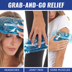 AllSett Health gel ice pack being used on an injured knee