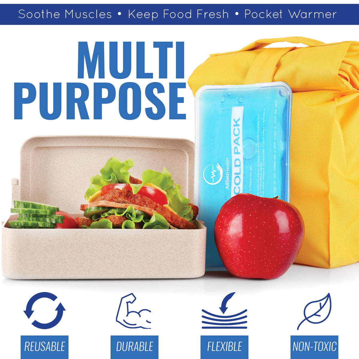 Durable medical grade plastic seal of AllSett Health gel pack