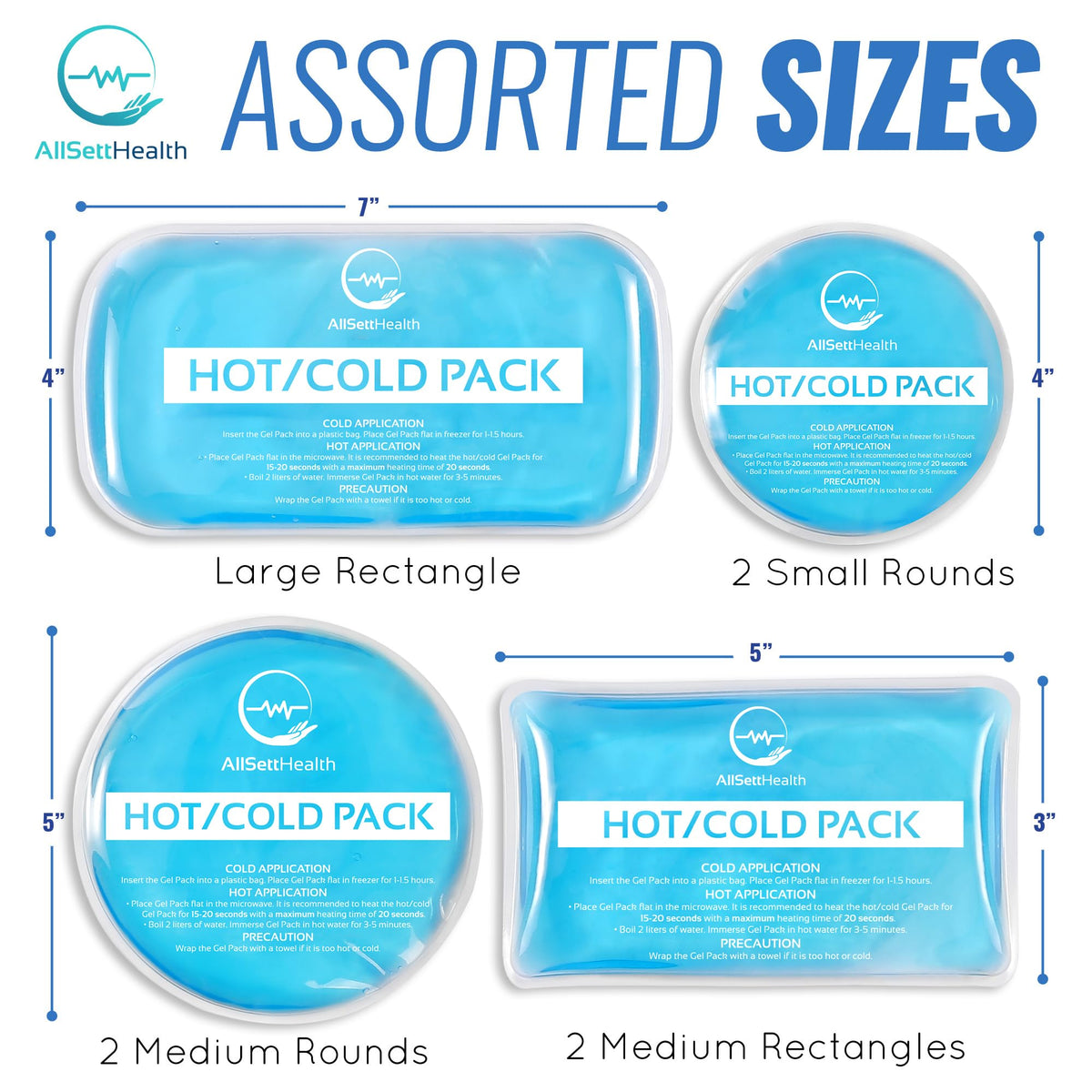Microwave safe AllSett Health gel pack for heat therapy