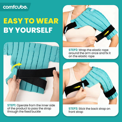 Comfcube ice pack wrap flat view showing interior design