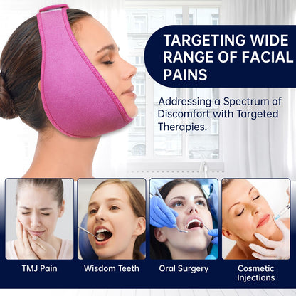 Adjustable jaw ice pack wrap for facial swelling relief