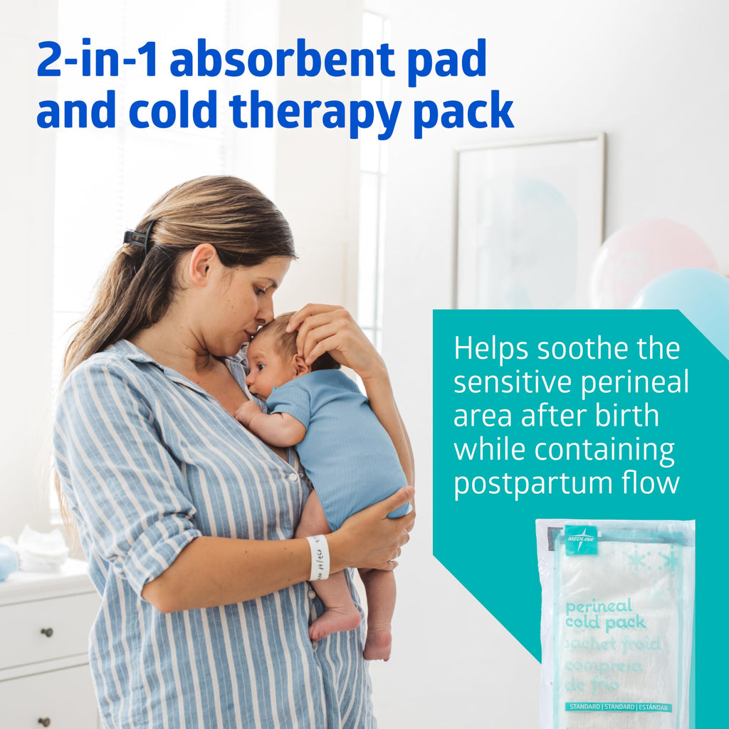 Medline postpartum ice pack pad dimensions view