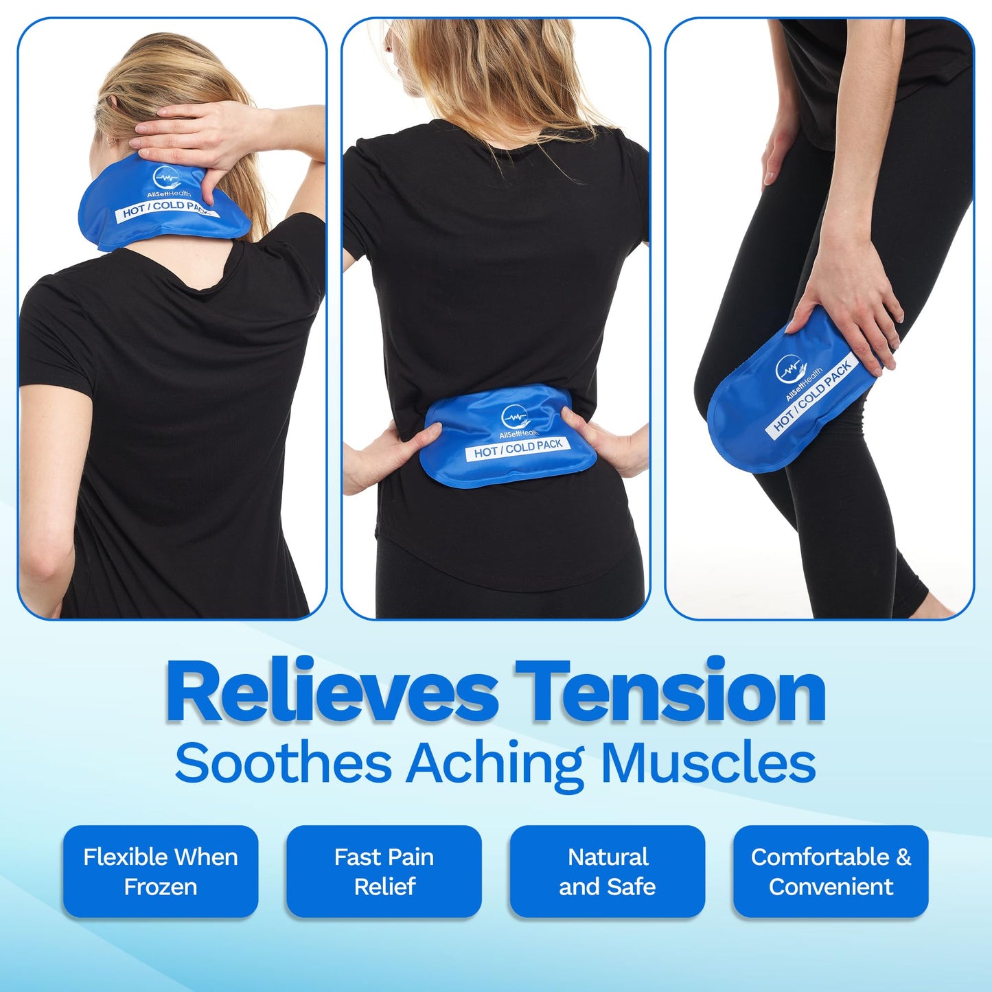 AllSett Health gel pack in a microwave for hot therapy demonstration