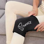 TheraICE Rx ice pack sleeve applied to a calf for muscle recovery