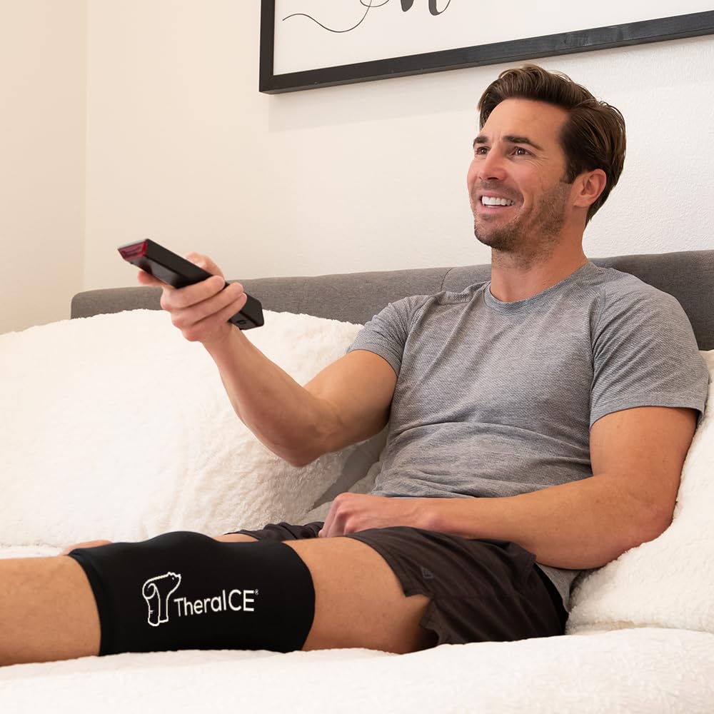 Folded TheraICE Rx compression sleeve showing portability and material