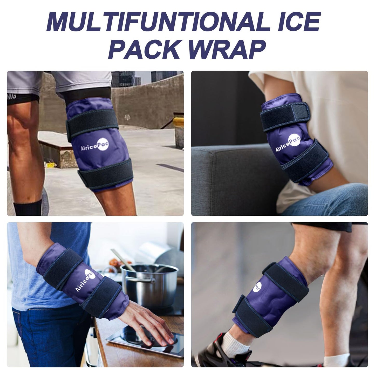 Detailed view of AiricePac flexible gel knee wrap