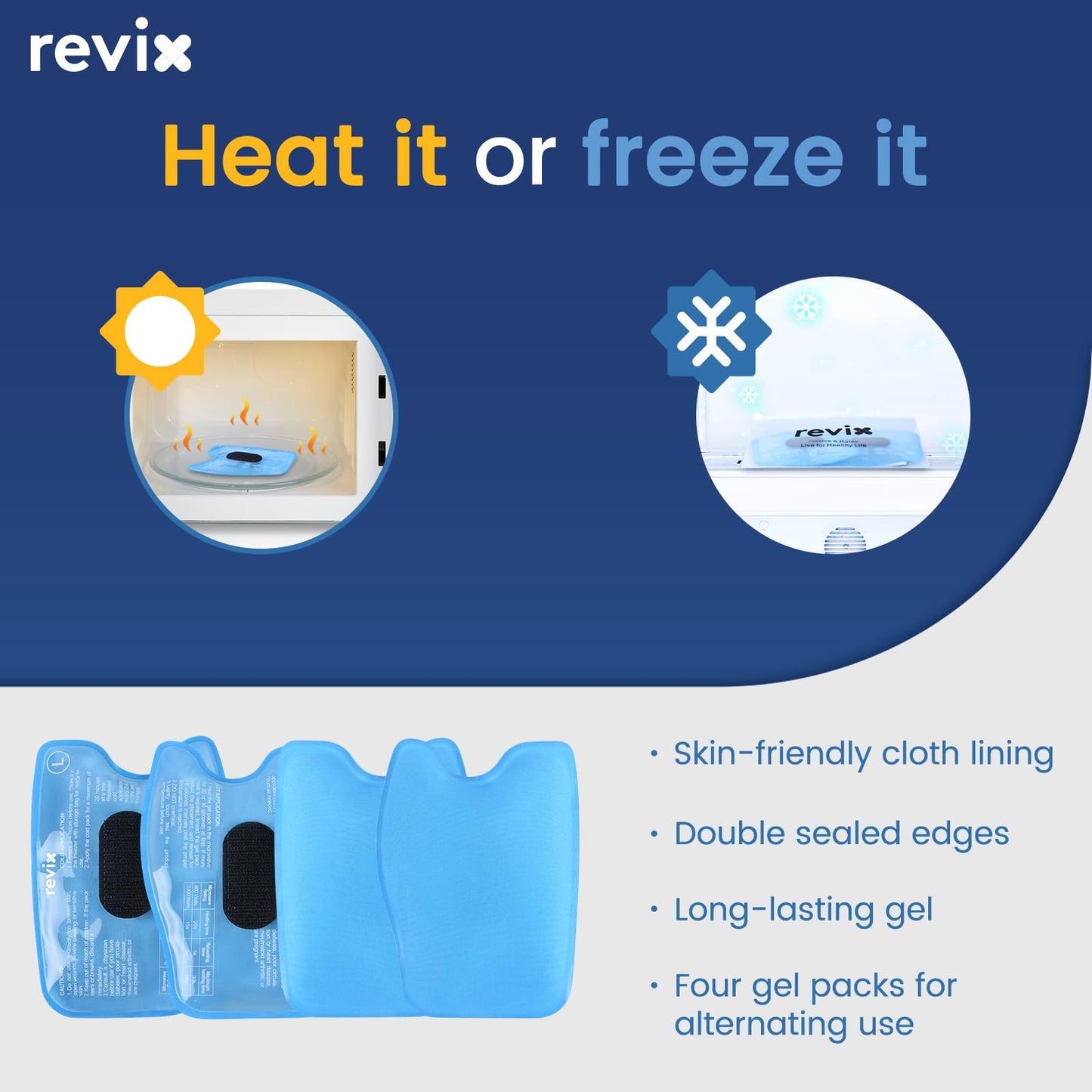 Close up of Revix ice pack gel insert pocket design