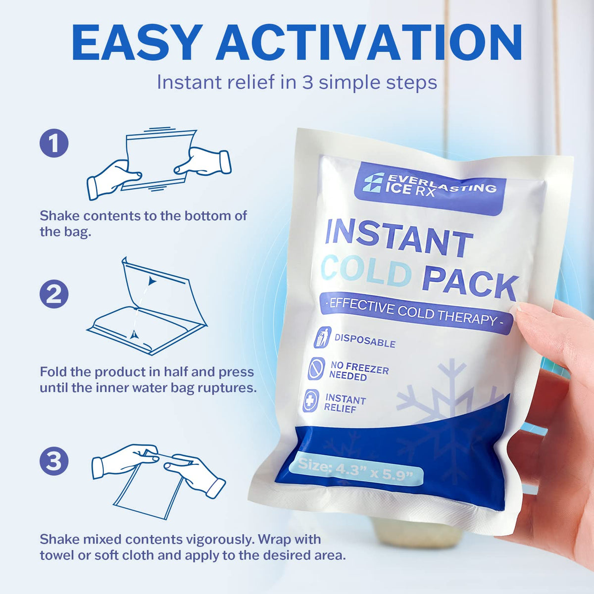 Everlasting Ice Rx portable instant ice packs in box
