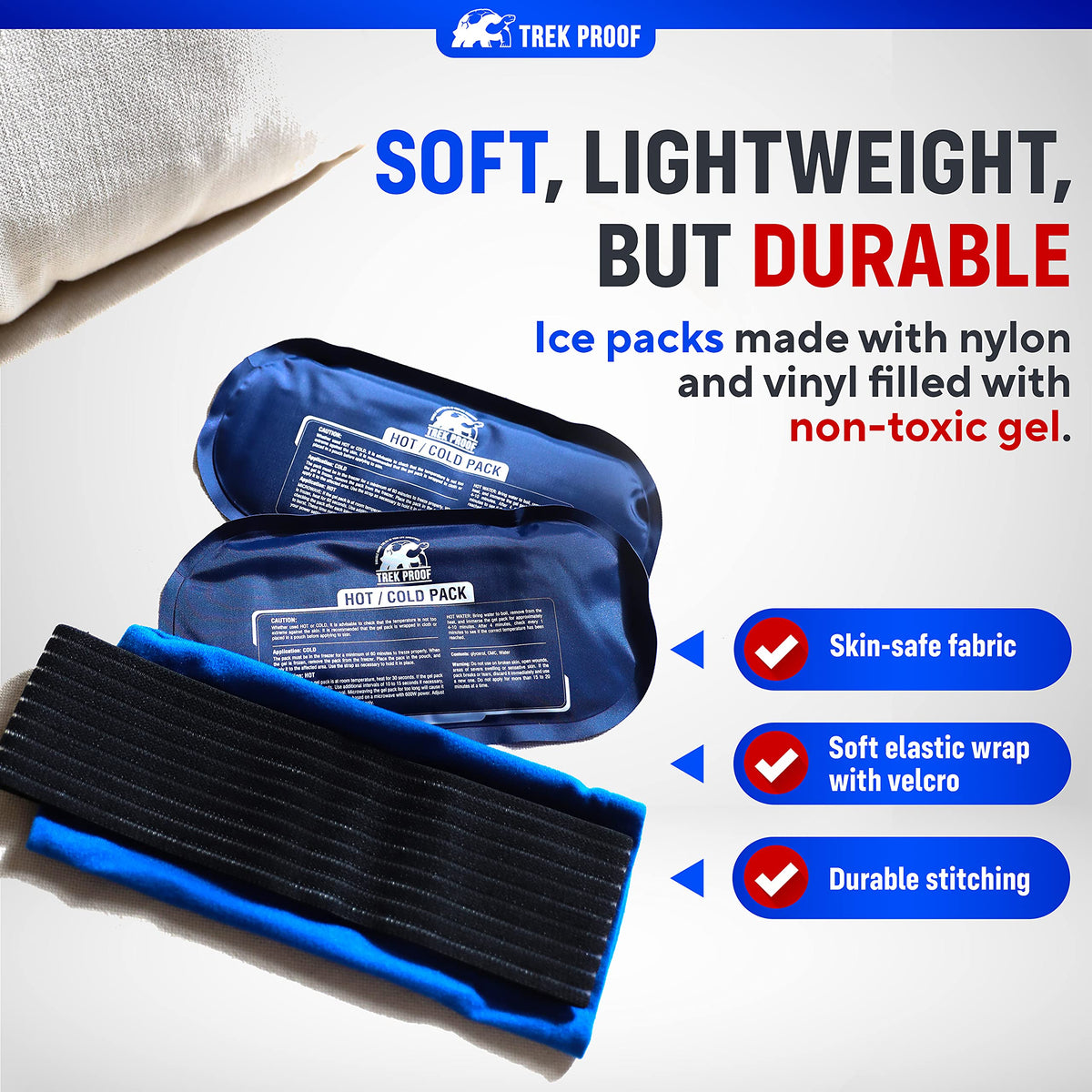 TrekProof gel pack showing flexible design