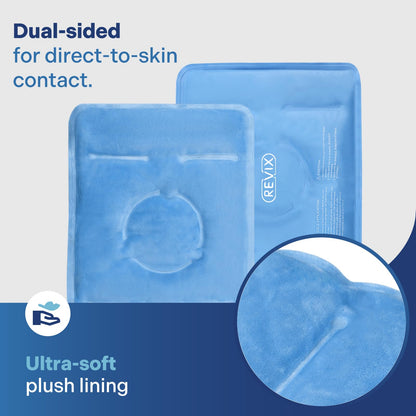 Revix reusable gel pack demonstrating flexibility while frozen
