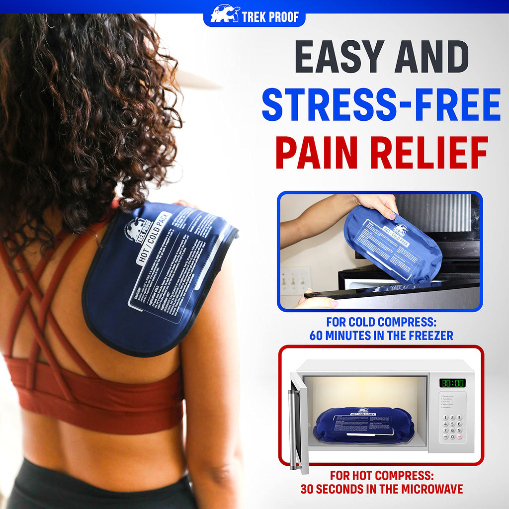 TrekProof gel pack being used as a cold compress