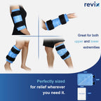 Person using Revix knee ice wrap for post-surgery recovery