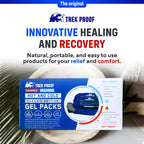 TrekProof gel pack being used as a heat therapy wrap