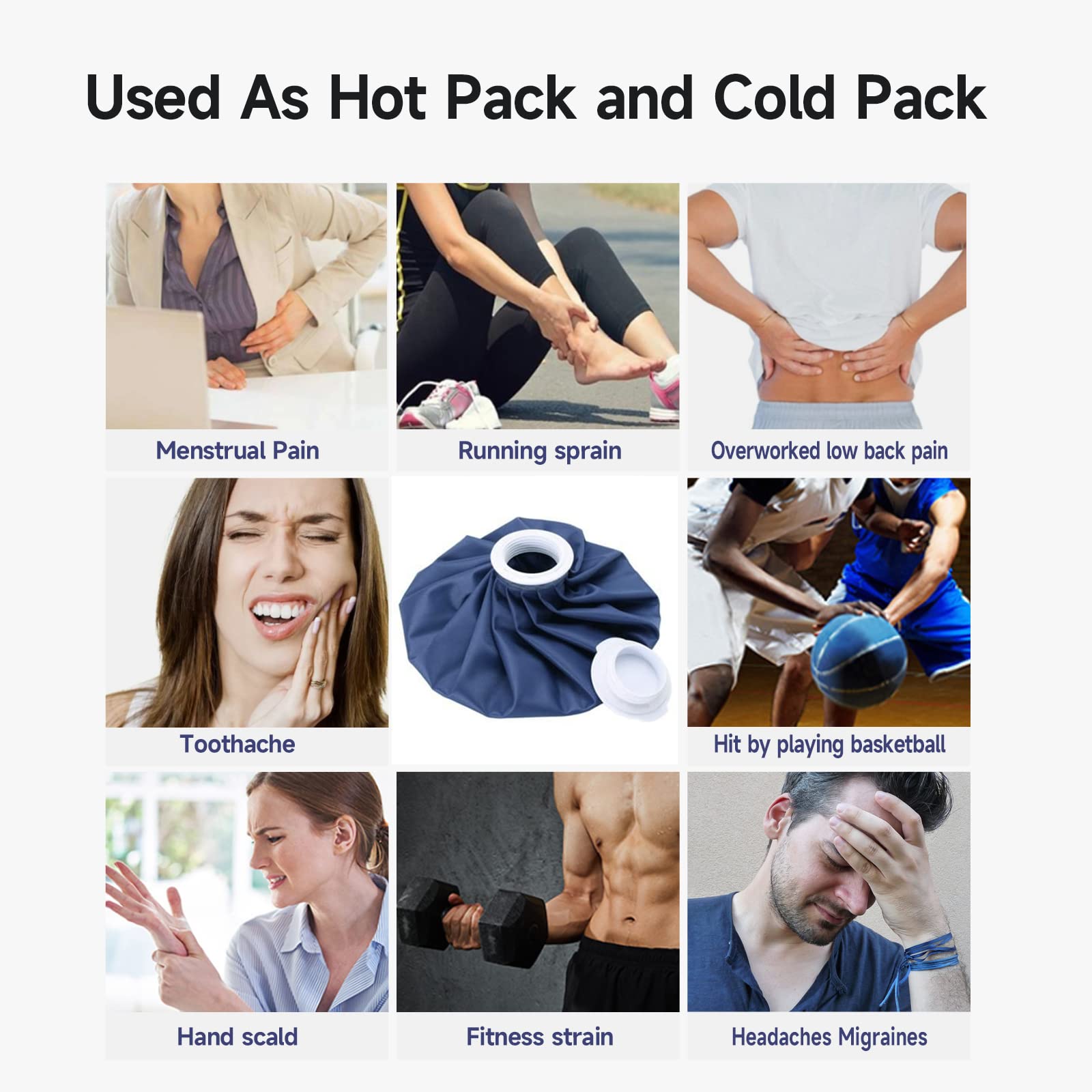Bicaree reusable ice pack applied to a knee for pain relief