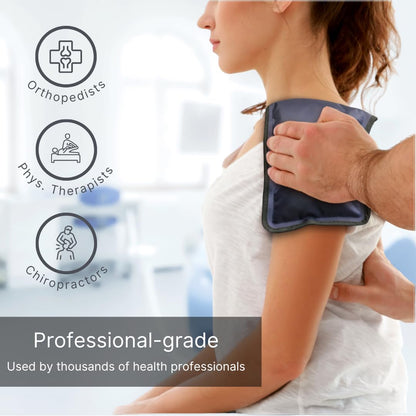 Reusable cold compress showing flexible gel texture
