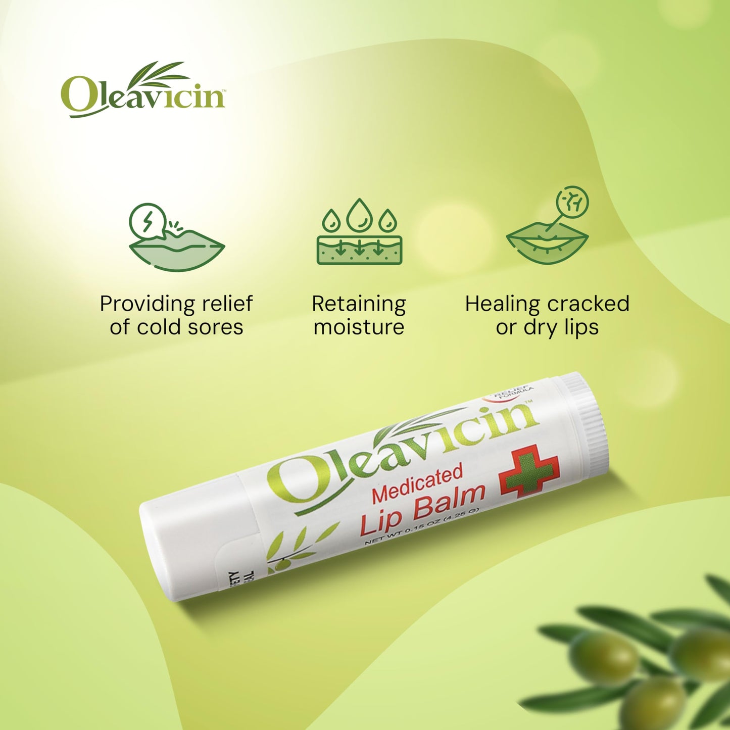 Three tubes of Oleavicin medicated moisturizing lip therapy