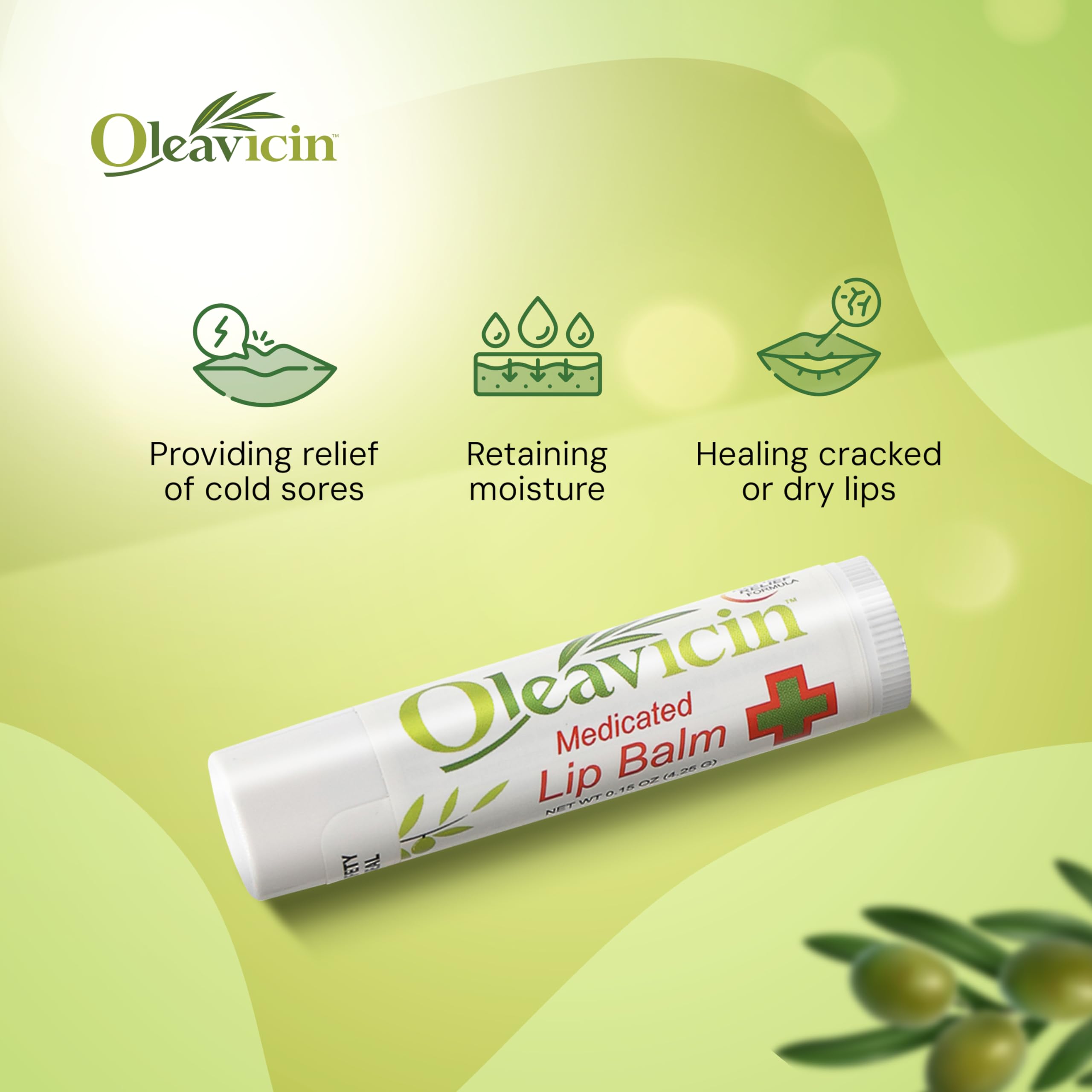 Three tubes of Oleavicin medicated moisturizing lip therapy