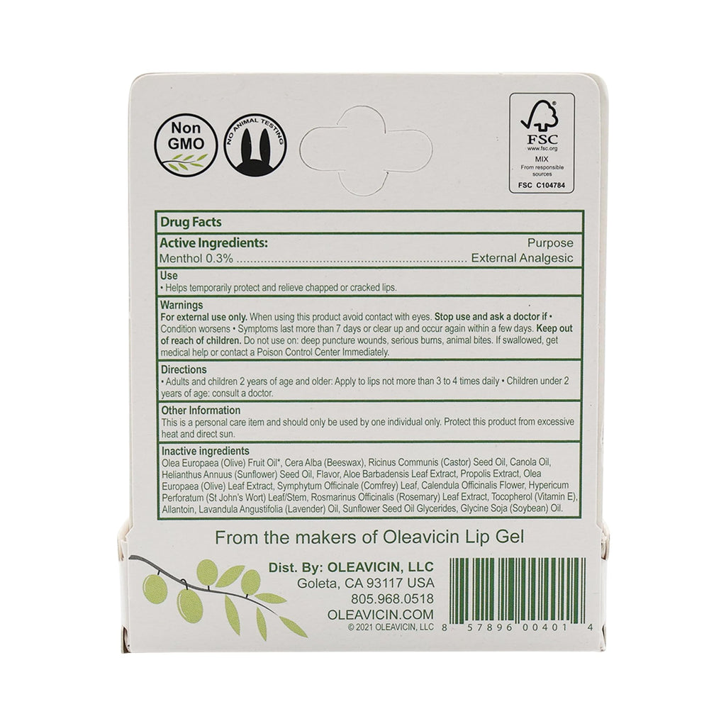 Eco friendly recycled paper packaging of Oleavicin protective lip balm