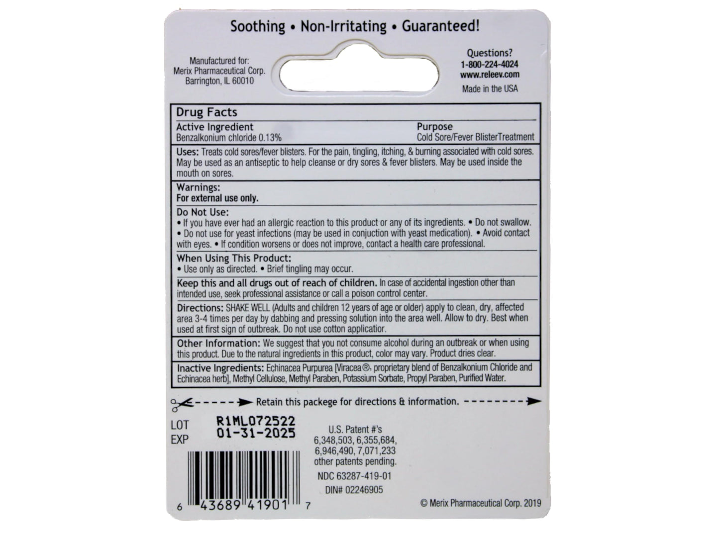 Releev Cold Sore Treatment Pack of 3 boxes displayed together