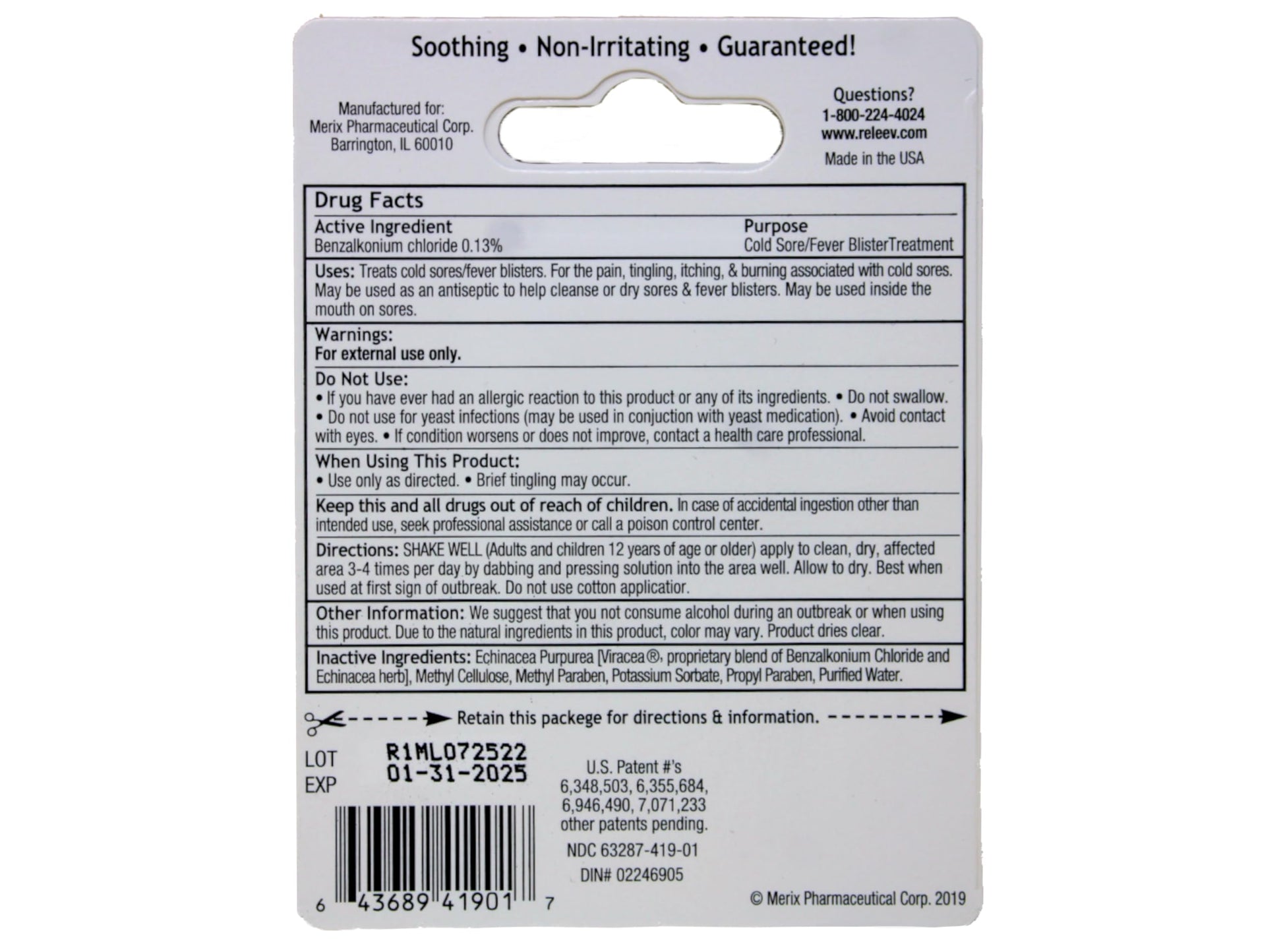 Releev Cold Sore Treatment Pack of 3 boxes displayed together
