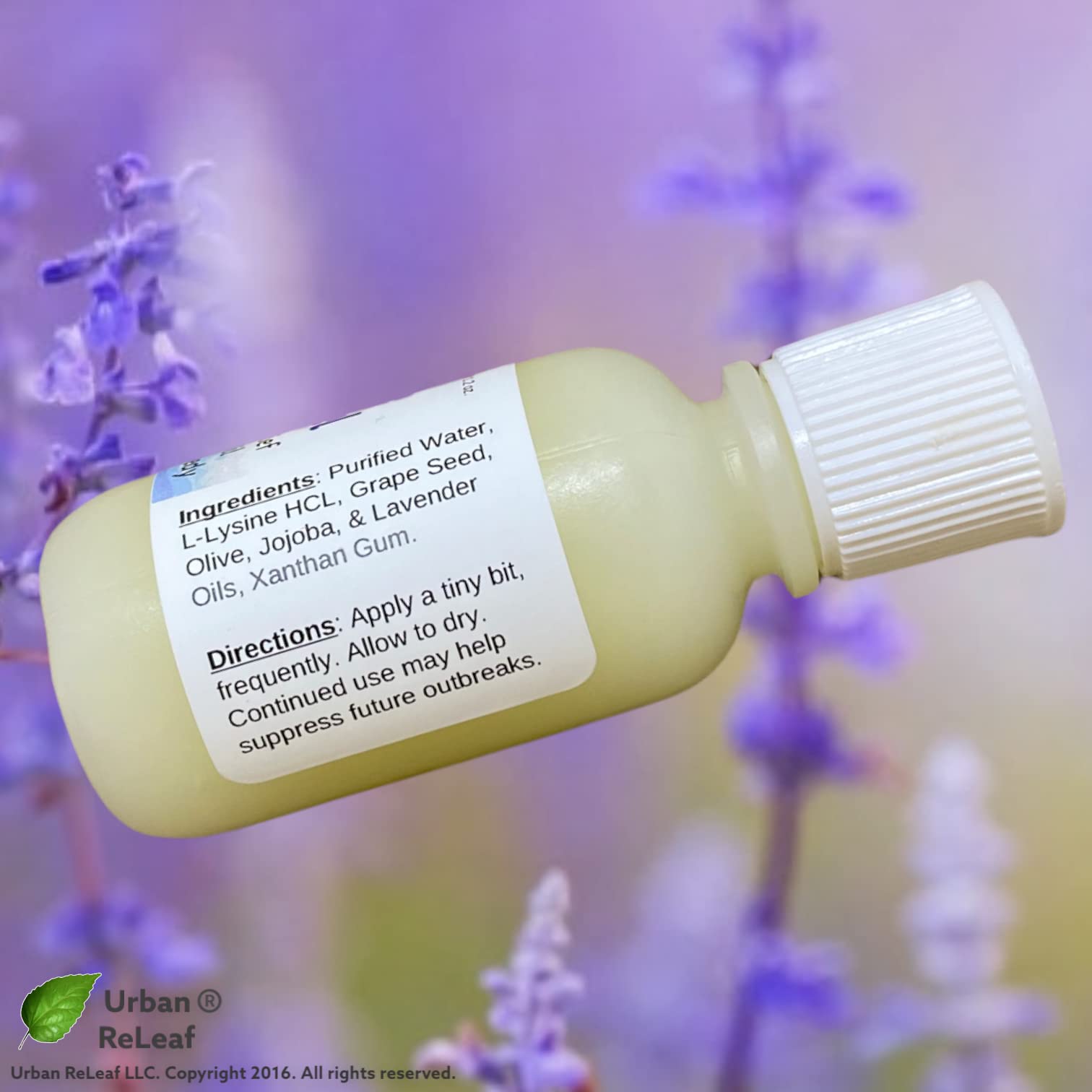 Urban ReLeaf L-Lysine Blister Soothing Gel clear formulation texture being applied smoothly for rapid skin cooling.