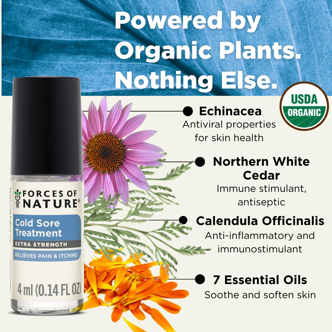 Forces of Nature H-Balm liquid dropper details featuring natural echinacea and tea tree ingredients