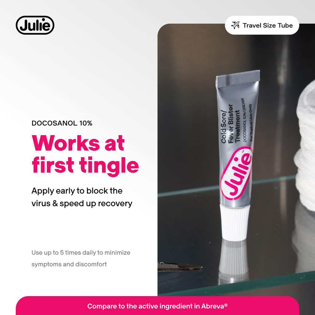 Julie over the counter antiviral lip treatment application texture view