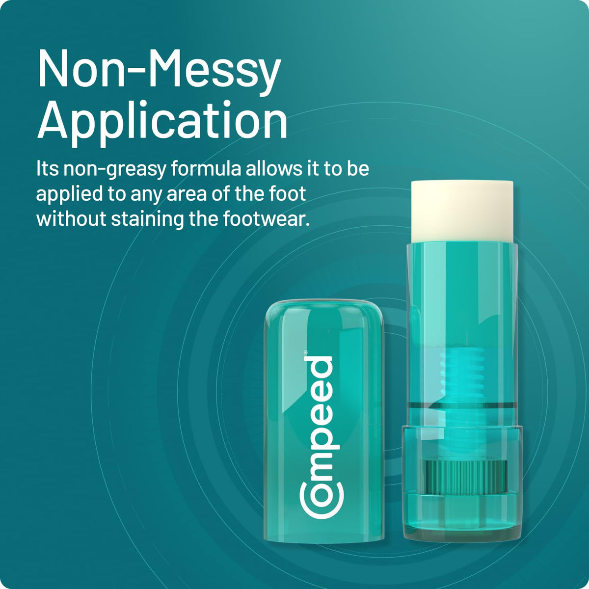 Clear protective layer stick by Compeed for open footwear