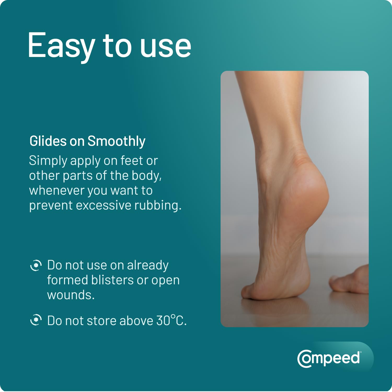 Compeed travel friendly anti chafing balm stick side profile