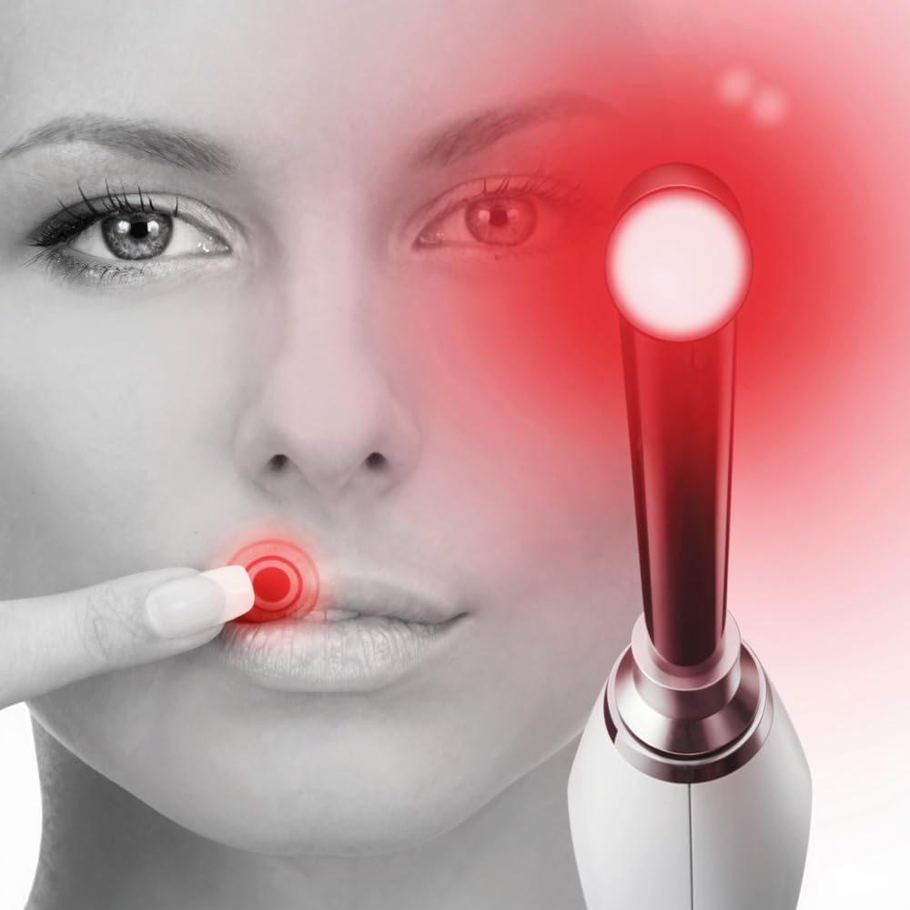 Luminance Red light therapy device packaging with standard charging accessories and fiber optic tip.
