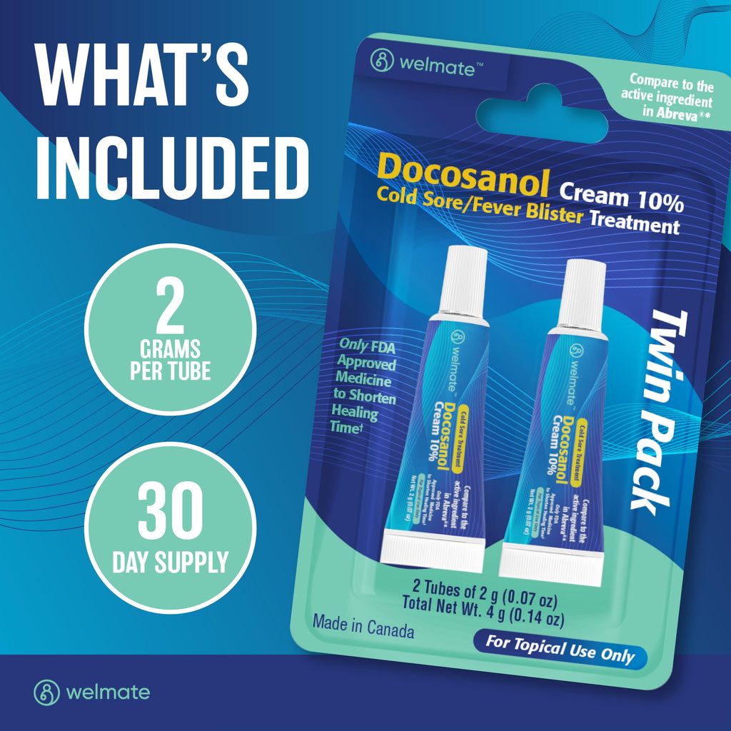 USA imported WELMATE cold sore treatment tubes showcasing genuine secure original packaging