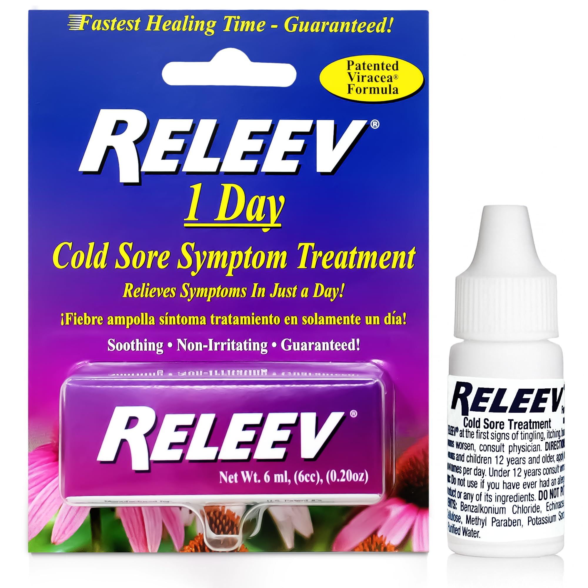 RELEEV fever blister topical liquid double pack for fast lip sore relief.