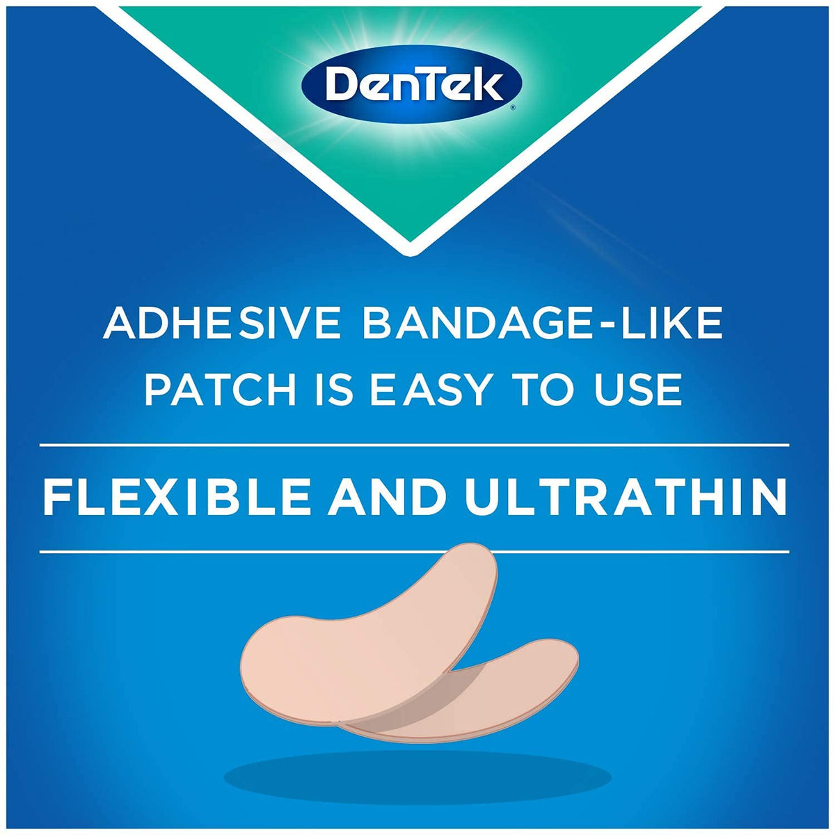 DenTek advanced canker relief patches box displaying the twelve hour protection benefit