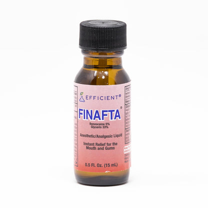 Finafta USA imported oral analgesic container for targeted mouth care.