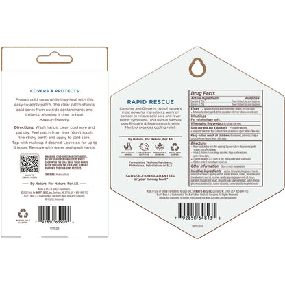 Dermatologist recommended Burt's Bees cold sore care bundle showing the travel friendly size of both products.