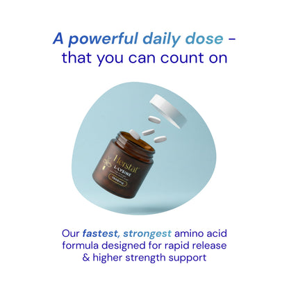 Close up of the supplement facts panel on the authentic USA imported Herstat lip health dietary capsules.