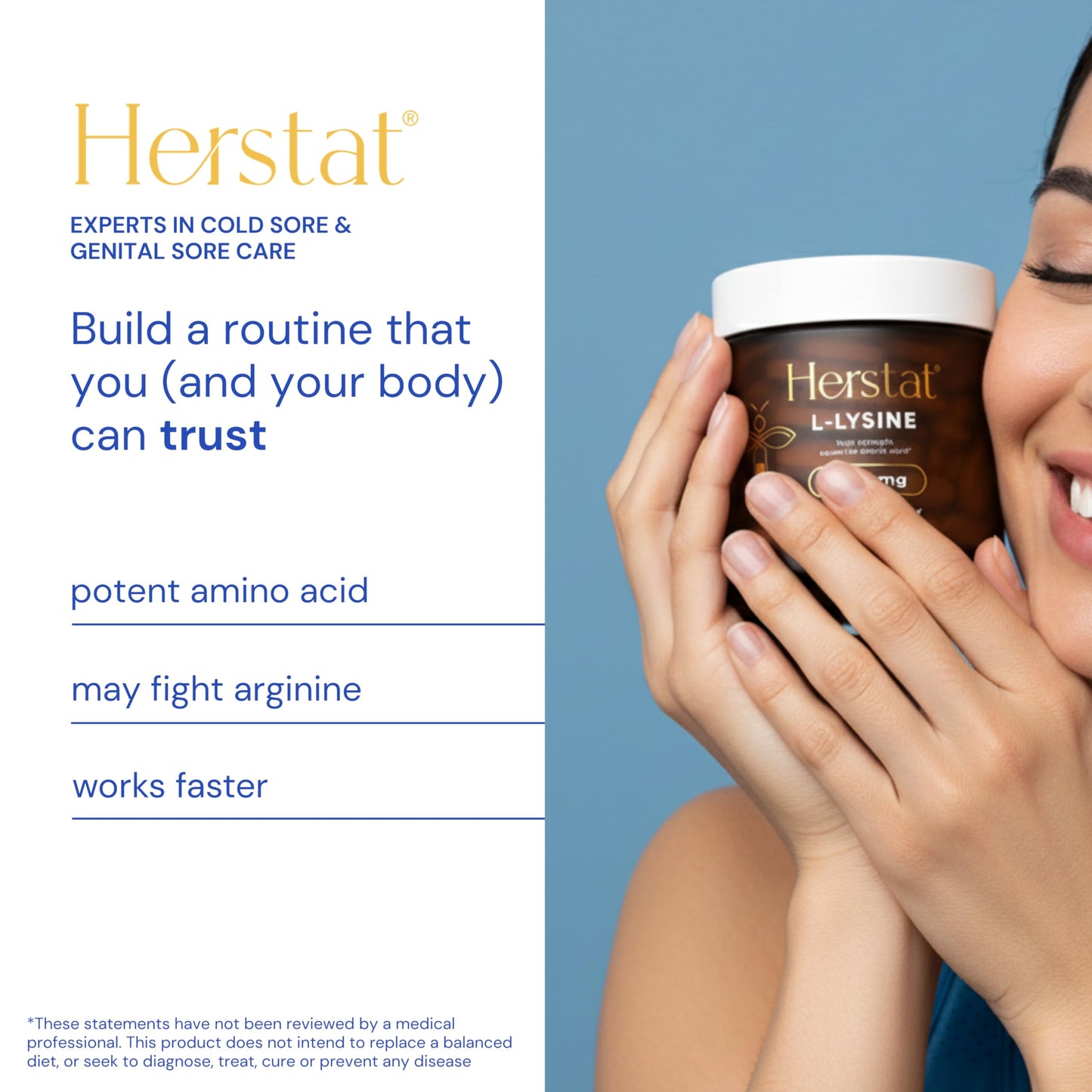 The daily dosage instructions and safety warnings displayed clearly on the back of the Herstat propolis bottle.