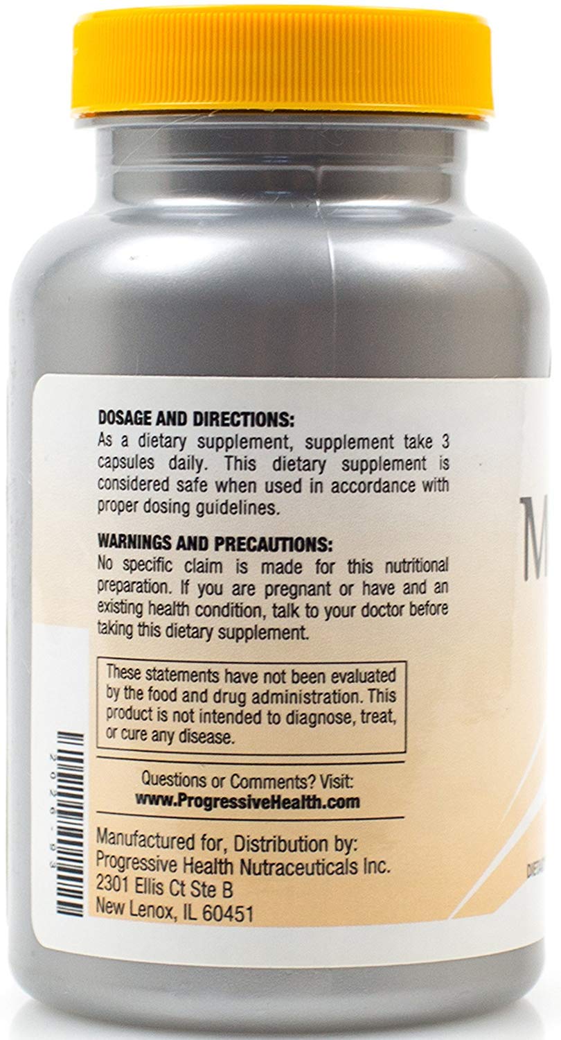 Progressive Health Monoplex supplement label with Vitamin B12, Zinc, and Lysine details