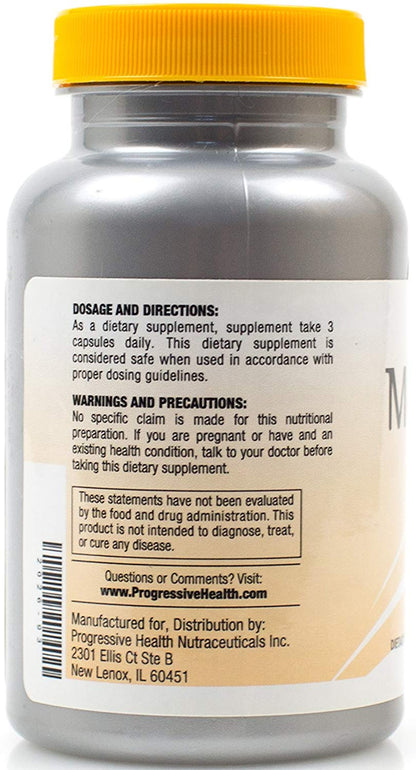 Progressive Health Monoplex supplement label with Vitamin B12, Zinc, and Lysine details