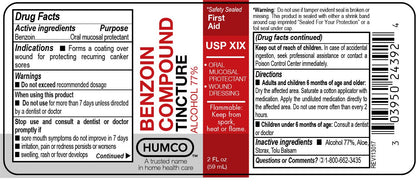 Authentic USA imported Humco benzoin liquid for canker sore protection