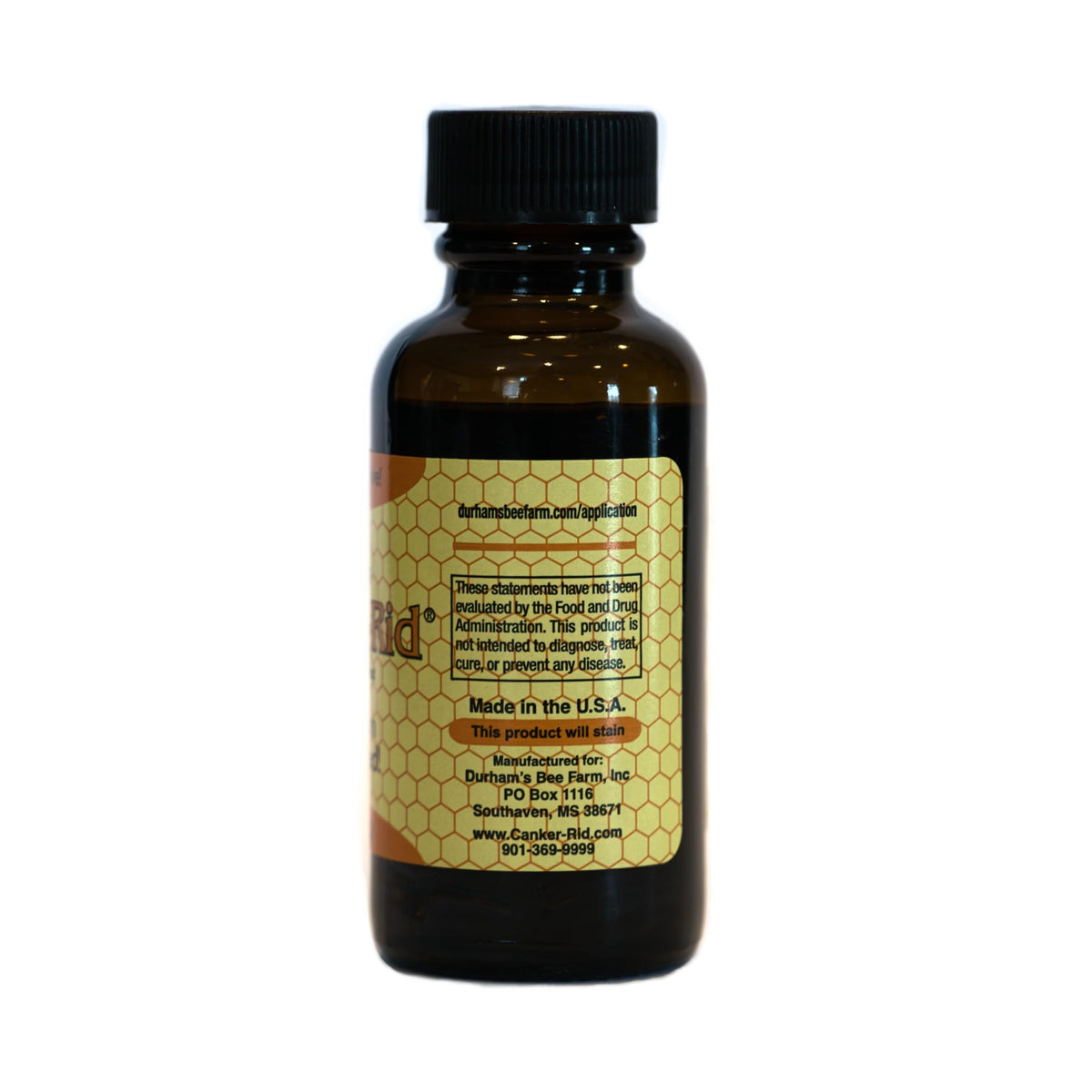 Durhams Bee Farm Canker Rid natural bee propolis solution