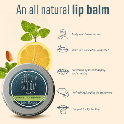 Vegan and cruelty free cold sore prevention lip balm tin close up.