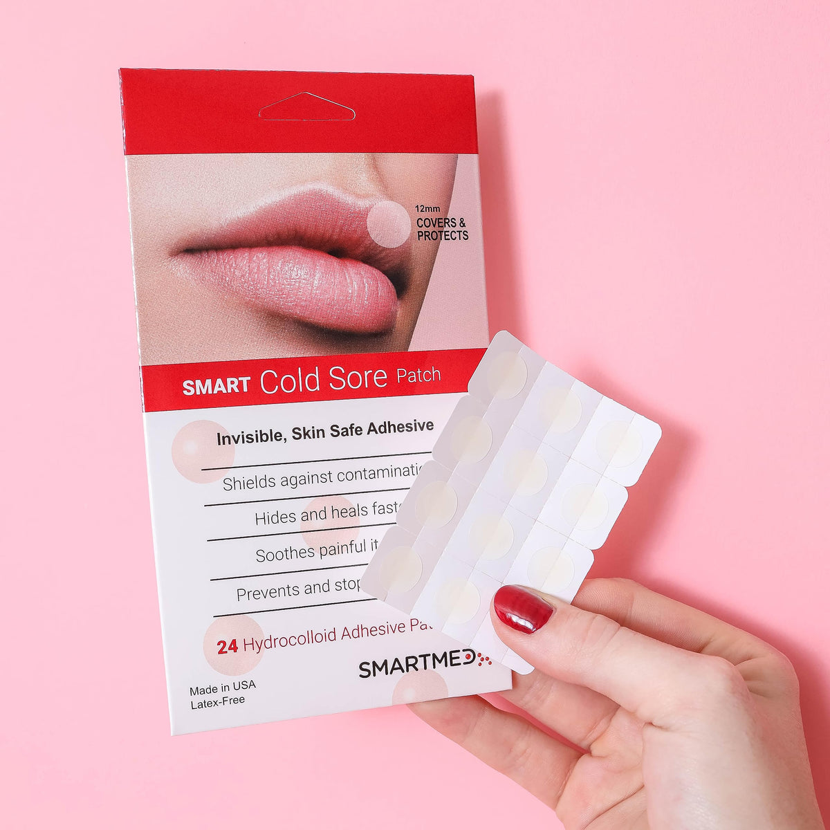 SMARTMED authentic hydrocolloid second skin patch showing water resistant texture for daily activities