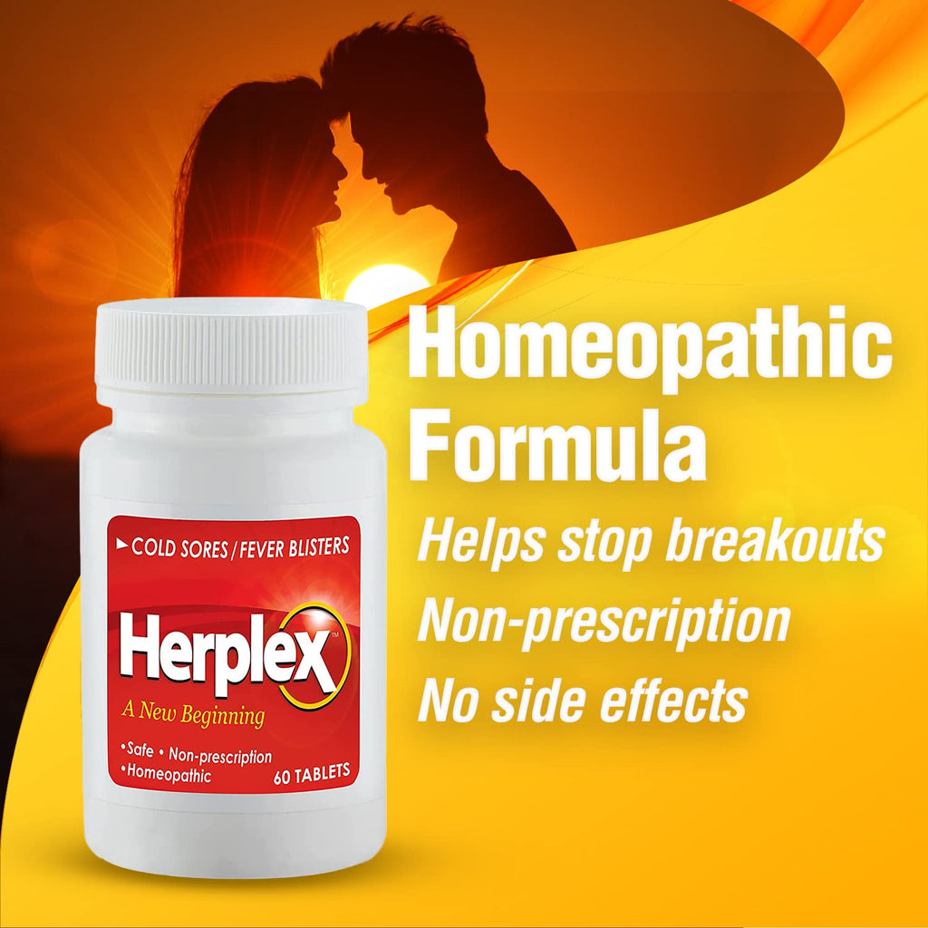 Herplex fever blister treatment pills supplement facts label overview