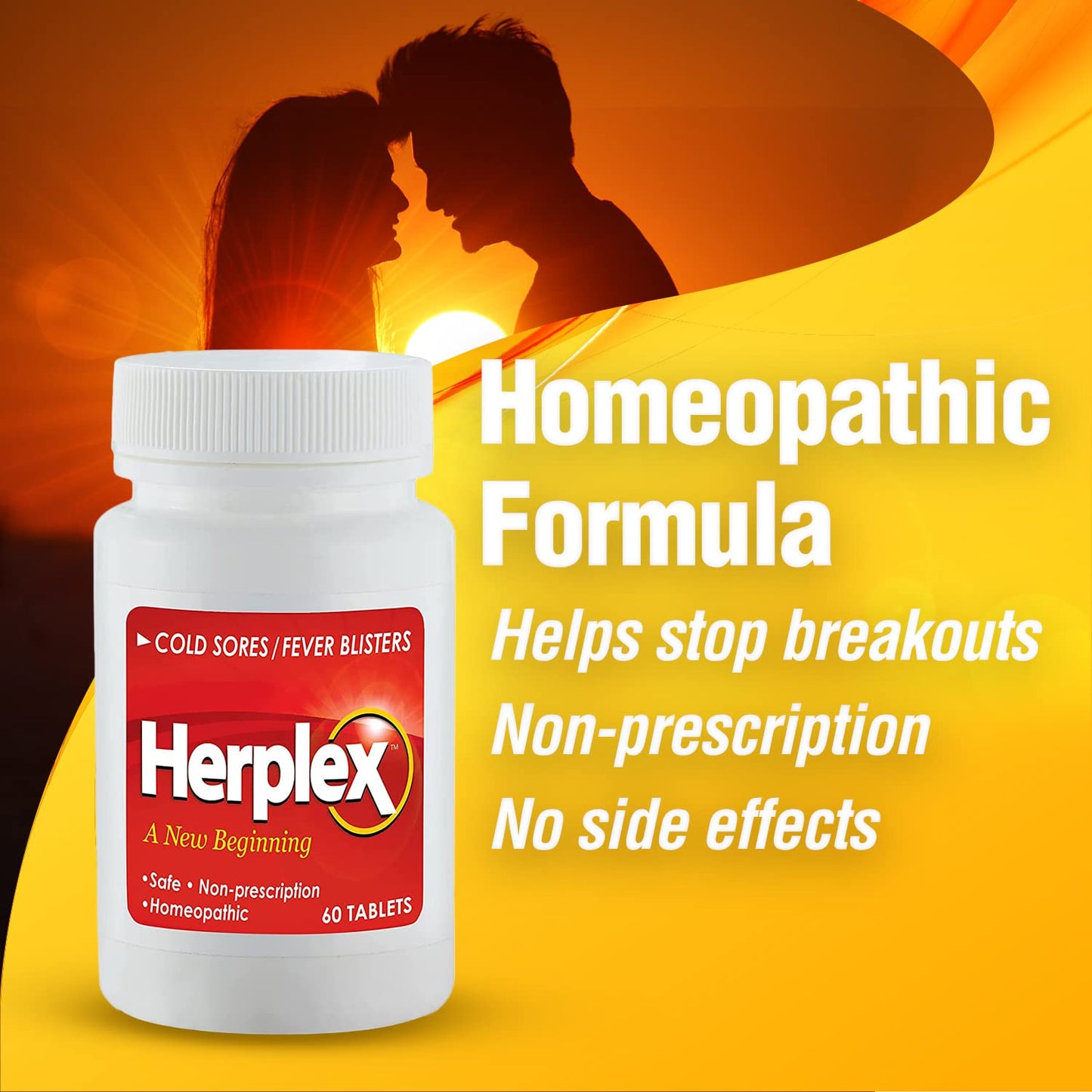 Herplex fever blister treatment pills supplement facts label overview